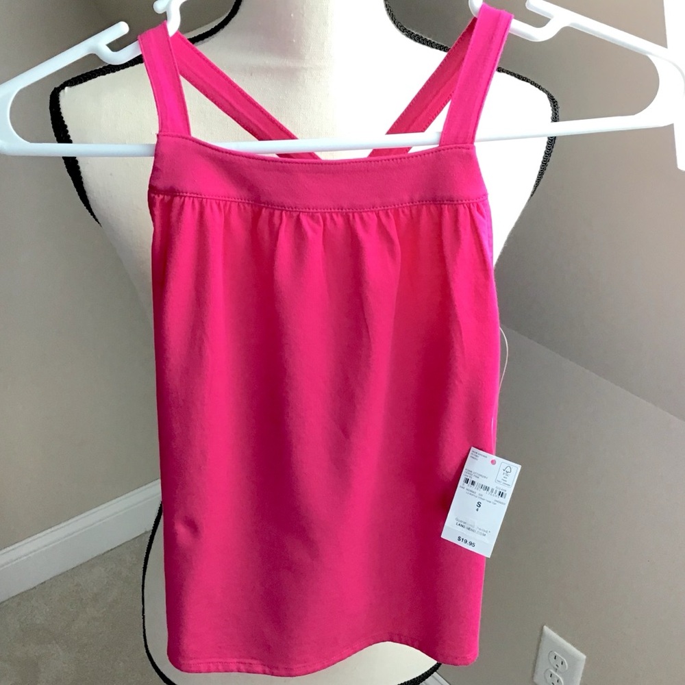 NWT Lands End Little Girls Hot Pink Strappy Tank Top Size 4
